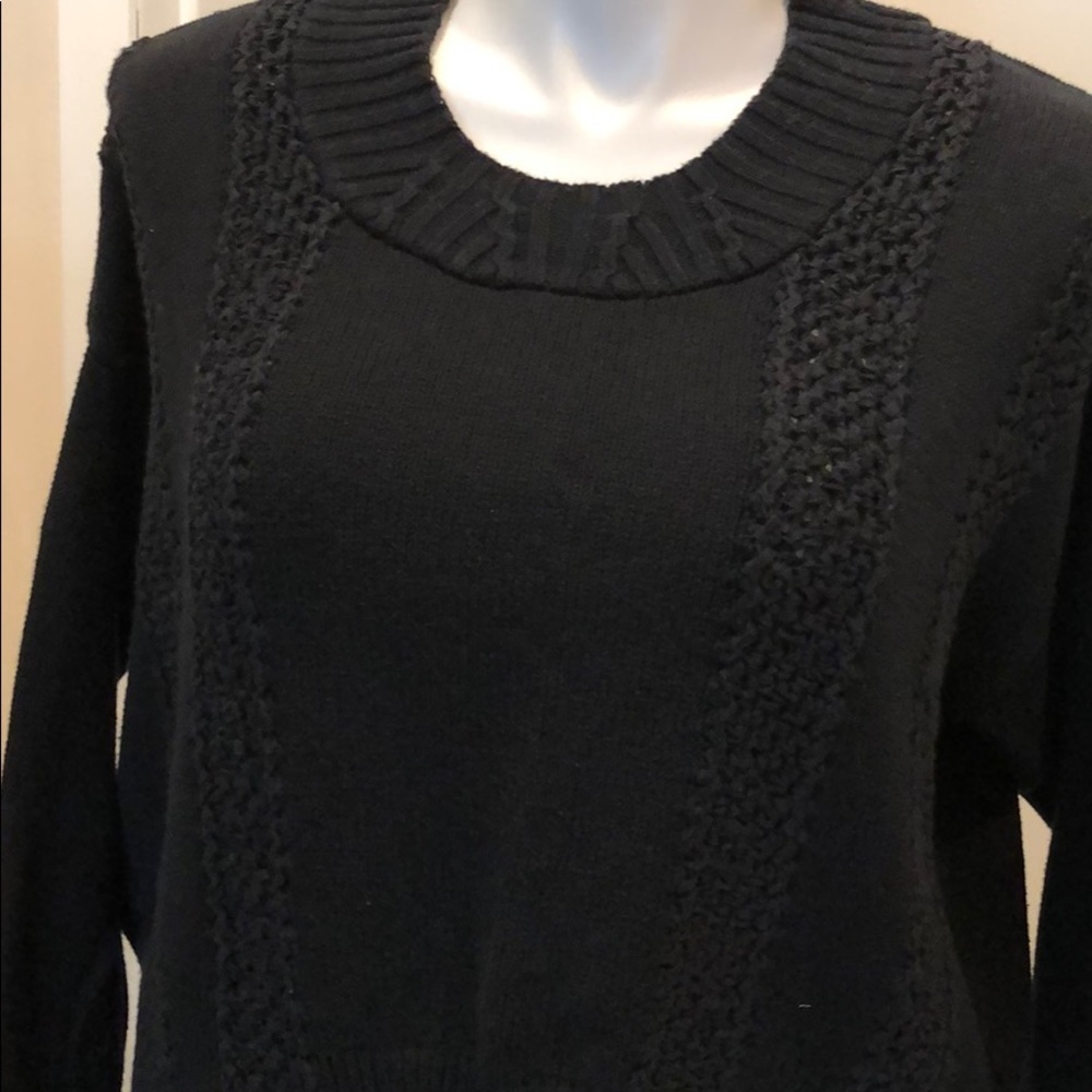 Chelsea & Violet Black Cotton/Acrylic Sweater sz L